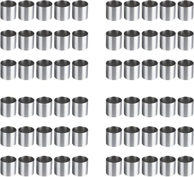 Mousse Ringen - Bakvormen Set - Taarten Decoreren - Roestvrij Staal - 60 Stuks - Zilver