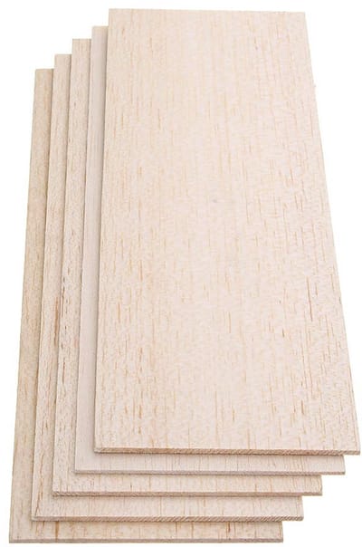 Houtplaten - Modelbouw hout - Hobby projecten - Lichtgewicht materiaal - 310 x 100 mm - Natuurlijk hout
