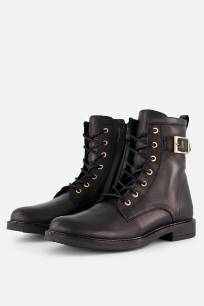 Giga Veterboots zwart Leer - Maat 36 - Kinderschoenen