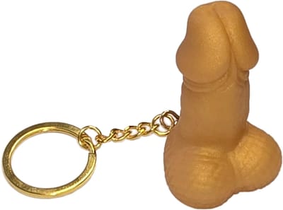 Humoristische Goudkleurige Silicone Penis Sleutelhanger – Ondeugende Gadget voor Feestjes & Cadeaus
