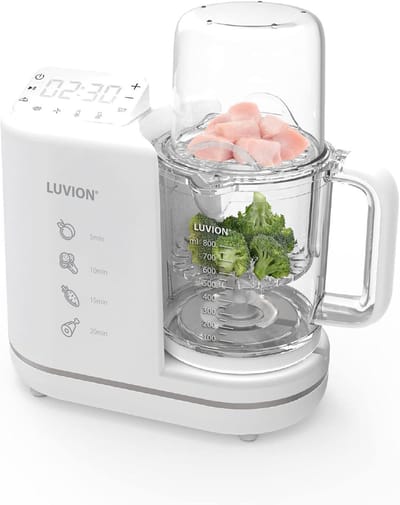 LUVION® BabyBlend+ 6-in-1 Baby Foodprocessor - Stomer, Blender, Opwarmen, Warm Houden, Steriliseren & Ontkalken - Stoomkoker
