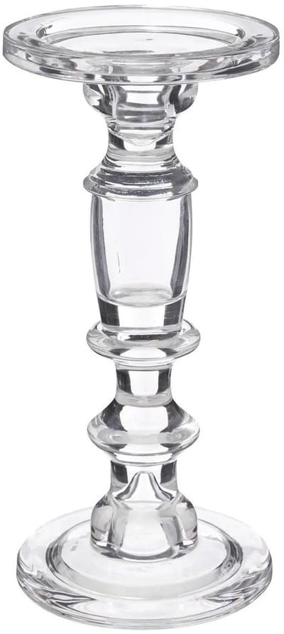 Atmosphera kaarsen kandelaar Decoglass - voor stompkaarsen - glas - transparant - 11 x 24 cm