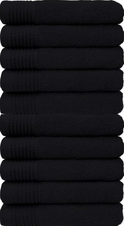 Luxe Badlakens 140x70 cm - Baddoeken - Mat Zwart - 10 Stuks
