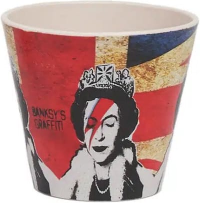 Quy Cup - 90 ml Ecologische Espresso Reisbeker - De originele Banksy's Graffiti "Lizzy Stardust" 7x7x7cm