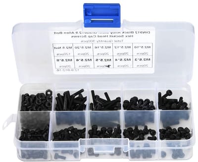 Pack van 300 M2.5 x 3-20 mm Hex Socket Schroeven, Assortiment Allen Schroeven, 12.9 Graad Hex Hoofd Schroeven, Gereedschap voor Reparatie en Montage