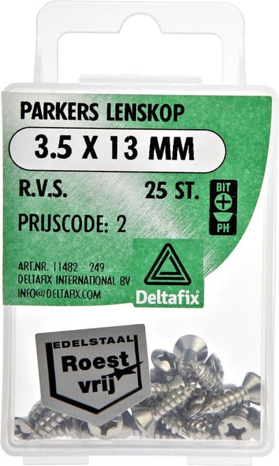 Spaanplaatschroeven Lenskop Pozidriv RVS 3.5x13mm