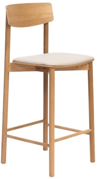 Bronx71® Scandinavische barkruk Jane naturel eiken/ off white 80 cm - barstoel