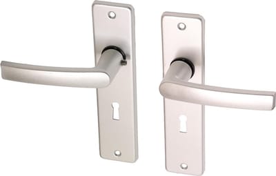Wovar Deurkruk met schild aluminium blokmodel SL56 | Per Set