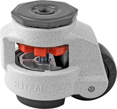 Leveling Caster - 1100 lbs Capacity - Nylon Wheel - NBR Pad - 0.5" Stem Mount - Ivoor Finish