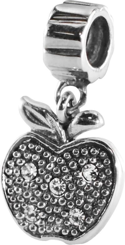 Quiges - 925 - Zilveren - Bedels -Sterling zilver - Beads - Appel Kraal Charm - Geschikt – voor - alle bekende merken - Armband Z091
