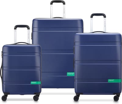 Delsey Paris x United Colors of Benetton - Kofferset Now - 3-delig - Handbagage 34L + ruimbagage 65L en 93L – Blauw