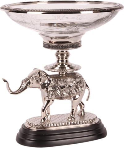 Baroque - Decoratieve schaal - Schaal Olifant glas/ koper 40 cm - 40x35x35 - Brass