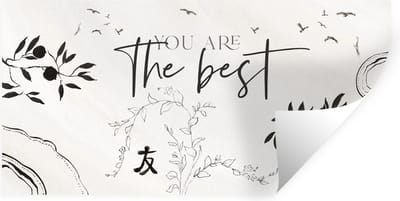 Muurstickers - Sticker Folie - You are the best - Quotes - Vrienden - Best friends - Vriendschap - Spreuken - 40x20 cm - Plakfolie - Muurstickers Kinderkamer - Zelfklevend Behang - Zelfklevend behangpapier - Stickerfolie