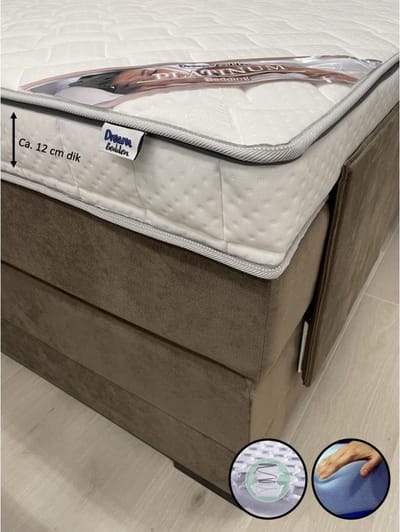 Topper Micropocketvering  70x190 - Platinum - 12 cm dik - Bamboo Hoes - HR55 Koudschuim - Topdekmatras