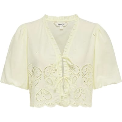 ONLY - ONLBRYSON S/S SHORT EMB TIE TOP WVN Dames Top