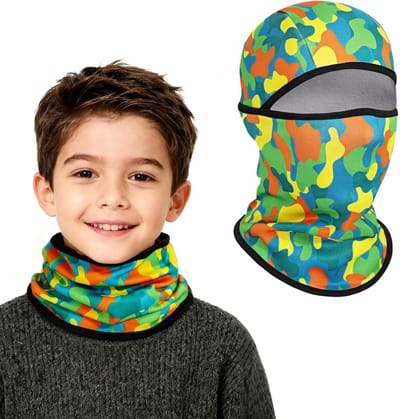 Thermische Fleece Balaclava voor Kinderen, Multifunctionele Winddichte Gezichtsbedekking, Ski Masker en Nekwarmer voor 4-8 Jaar, Ideaal voor Buitenactiviteiten en Koude Weersomstandigheden