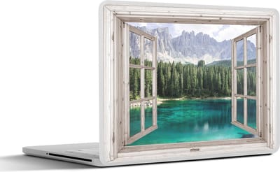 Laptop sticker - 15.6 inch - Doorkijk - Italië - Berg - 36x27,5cm - Laptopstickers - Laptop skin - Cover
