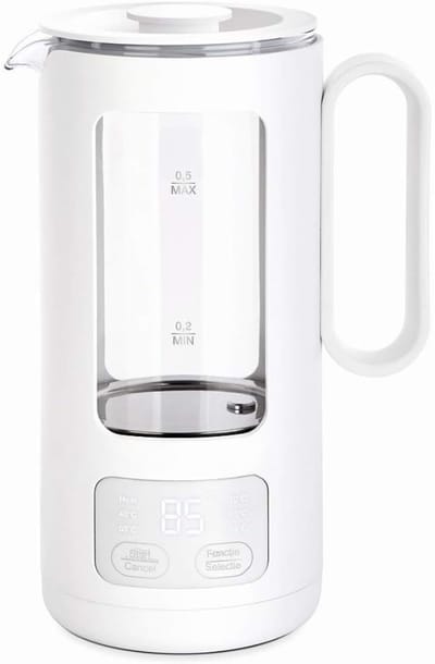 QORA® Waterkoker glas - Waterkoker - Wit - 15 cm x 13 cm x 21 cm