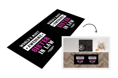 Keukenloper - Loper keuken - Spreuken - Familie - Zus - 120x50 cm - Keukenloper vinyl