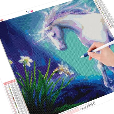 5D Diamond schilderij paard volledige ronde borduurwerk dier mozaïek handgemaakte kruissteek 30x30CM blue