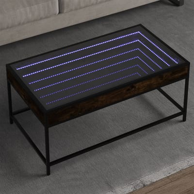 vidaXL - Salontafel - met - Infinity - LED - 90x50x41 - cm - gerookt - eikenkleurig
