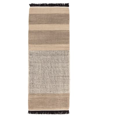 Nanimarquina - Stripes tapijt - black - 80 x 240 cm - zwart