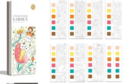 Aquarel werkboek - Aquarel werkboek voor beginners - Beginnersvriendelijke schilderset - Kunstnijverheid -Aquarelverfboek - Zakformaat aquarelverfkleurset - Met verf - Reis- en feestcadeau - Geschikt voor kinderen - Nieuwjaarscadeaus - 19*8cm
