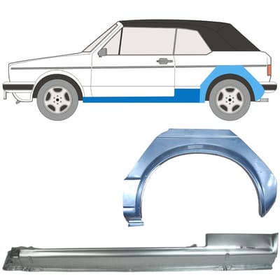 Reparatiepaneel dorpel + achterspatbord voor Volkswagen Golf 1 1974-1985 / Links