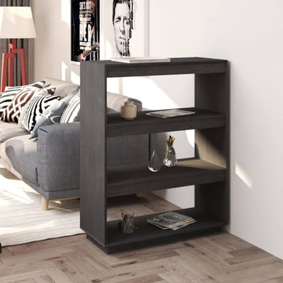 vidaXL - Boekenkast/kamerscherm - 80x35x103 - cm - massief - grenenhout - grijs