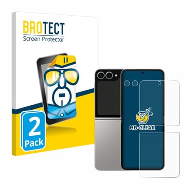 BROTECT - Screenprotector voor Samsung Galaxy Z Flip 6 (Voor+Camera) - Folie Beschermfolie transparant 2 Stuks