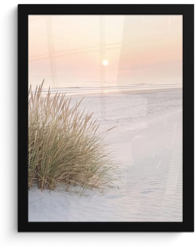 Poster in lijst - Fotolijst 30x40 cm - Posters - Horizon - Duinlandschap - Zand - Posterlijst zwart - Decoratie - Wanddecoratie woonkamer - Muurdecoratie slaapkamer