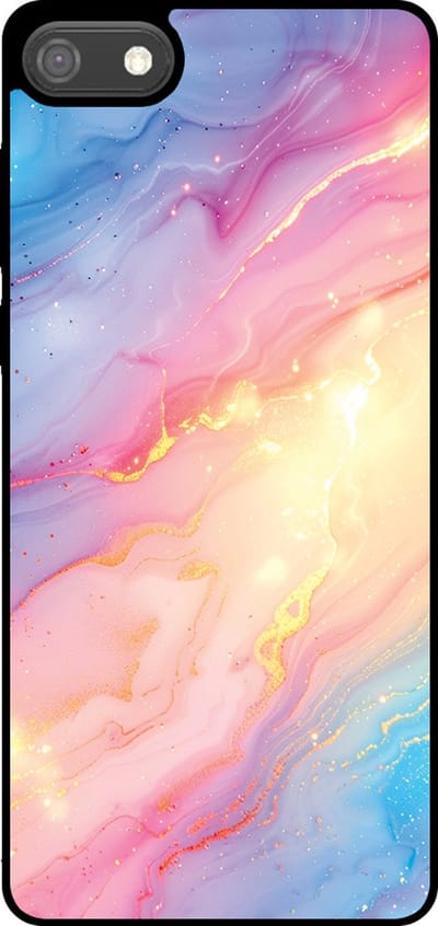 Smartphonica Telefoonhoesje Geschikt voor Huawei Y5 (2018) met Regenboog Glitter Marmer Opdruk - TPU Backcover Case Rainbow Glitter Marble Design geschikt voor Huawei Y5 (2018)