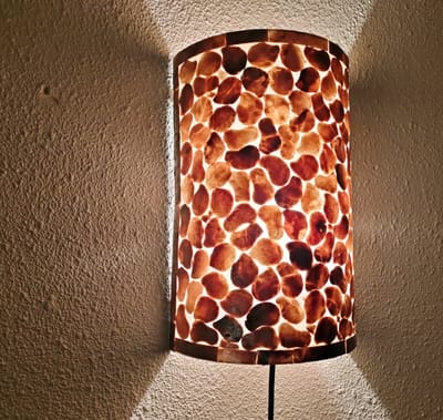 Wandlamp Handmade Design woonkamer slaapkamer turtle gold capiz schelp 30 cm
