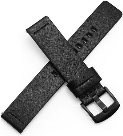 Horlogeband van Leer voor Garmin Venu | 20 mm | Horloge Band - Horlogebandjes | Zwart
