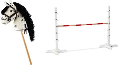 By Astrup speelset luxe stokpaardje witte schimmel en speelgoed hindernis om heerlijk te spelen