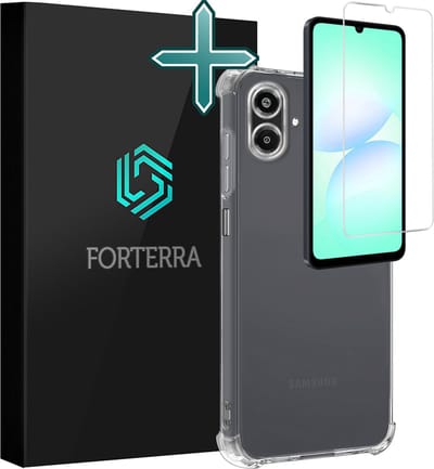Hoesje Met Screenprotector - Geschikt voor Samsung Galaxy A07 - Sterk & Shockproof - Back Cover - Siliconen Case - Telefoon Hoes - Shock Proof - Transparant