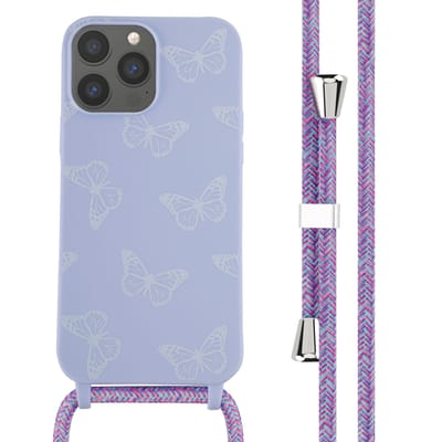 imoshion Hoesje - Geschikt voor Apple iPhone 13 Pro Max - Siliconen design hoesje met koord - Butterfly