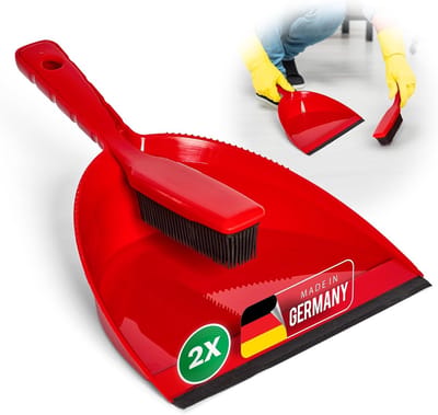 2x schuimbezem handborstel veegset stoffer en blik plastic kappersbezem zwarte knobbelbezem hondenhaarverwijderaar bezem voor binnen tapijtbezem vloerwisser huishoudbezem wonderbezem