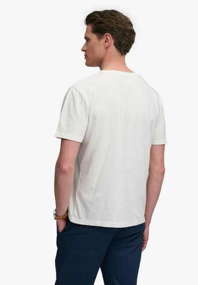 Superdry - Katoenen Linnen V-hals T-shirt Relaxed Pasvorm - Heren - T-shirts
