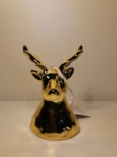 Gouden  Hert belletje om ergens op te zetten of om op te hangen