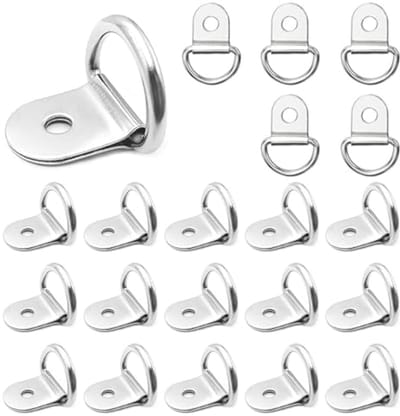 20 Stuks RVS Lashing Ringen voor Aanhangers, D-ring Bevestigingsringen, Zware Lashing Haken, Ideaal voor Transport en Bevestiging