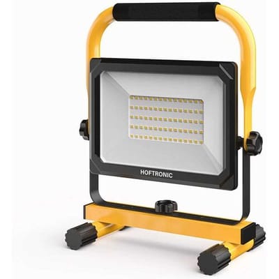 HOFTRONIC LED Bouwlamp - 6500K - 50W - 5000lm - Incl. 1,5m kabel met stekker - Kantelbaar - IP65 - 25.000 branduren - 2 jaar garantie