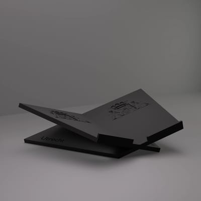3d-gezellig Boekenstandaard Utrecht - Boekensteun - Boekenhouder - Book Holder - 37*25*10 cm - Zwart - 100% gerecycled PLA (bioplastic)