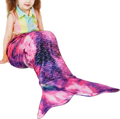Luxe Fleece Zeemeermindeken voor Volwassenen en Meisjes - Superzacht Pluche Dekentje met Vin - 155x50 cm