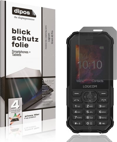 dipos – Matte Privacy Screenprotector geschikt voor Logicom Xtrem 40 Pro | Anti-Spy Beschermfolie