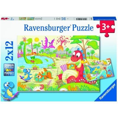 Ravensburger puzzel Lievelingsdino's - Twee puzzels - 12 stukjes - kinderpuzzel