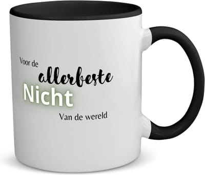 Akyol - voor de allerbeste nicht van de wereld koffiemok - theemok - zwart - Nicht - de beste nicht - verjaardagscadeau - verjaardag - cadeau - cadeautje voor nicht - nicht artikelen - kado - geschenk - gift - 350 ML inhoud