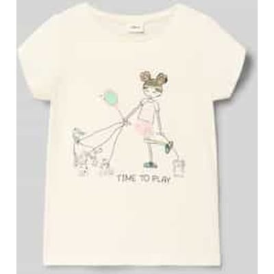s.Oliver - Meisjes t-shirt - Maat 92/98 - Meisjes - Creme - katoen