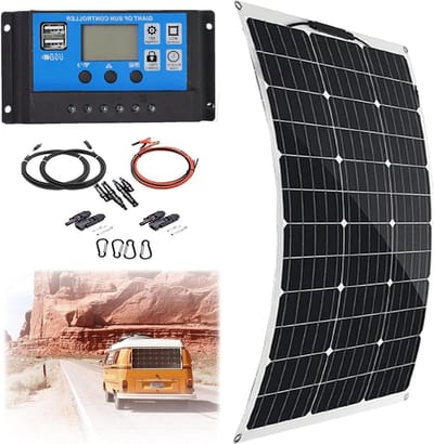 Flexibel Zonnepaneel - Energie Kit - Off-Grid Stroom - Hoge Efficiëntie - 150 Watt - Zwart