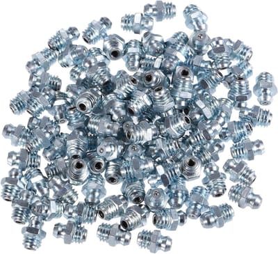 Smeernippels - Vetnippels - Componenten Smeren - Rechte Hoek 180 Graden - M8x125 - Zilverkleurig
